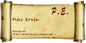 Putz Ervin névjegykártya